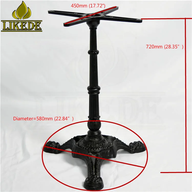 Classical Western-Style Dining and Coffee Table Legs 3 Feet Cast Iron Decorative Metal Furniture Legs