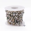 Stone Rosary Chain,Natural Tree Agate Beaded Chain,ire Wrapped Gemstone Chain