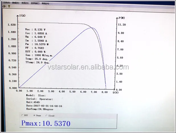 10W 6V  solar panel I-V test report vstar solar