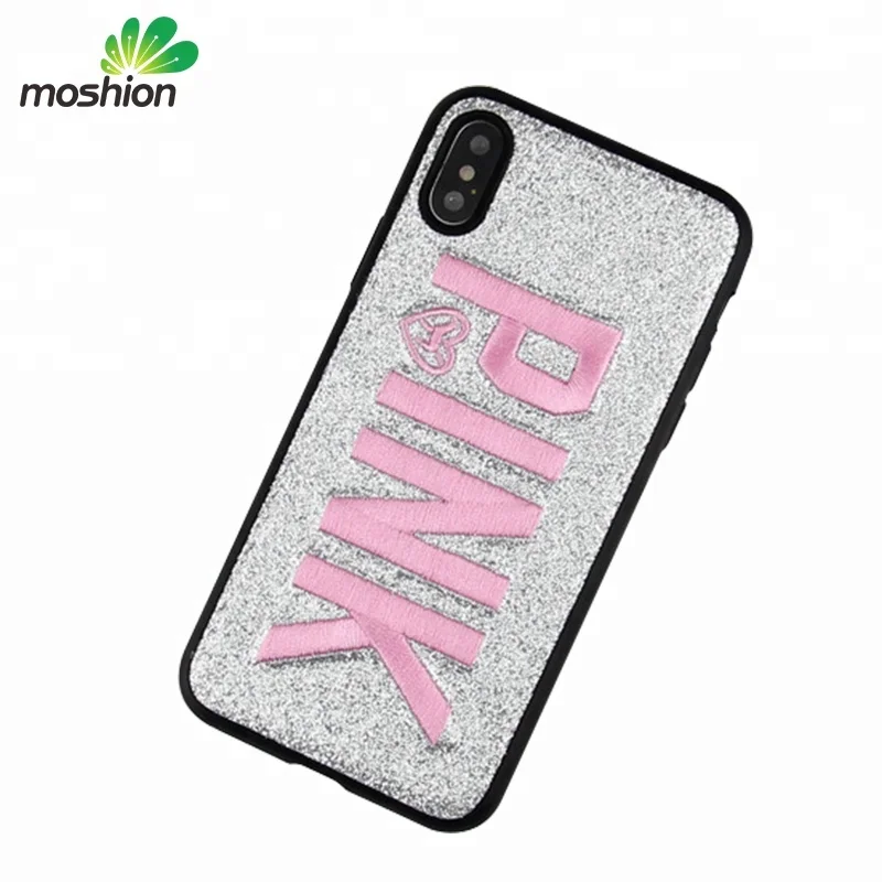 

2019 New Arrival Pink Pattern Embroidery Phone Case cover for iphone 6/7s/8splus , for iphone x xr/xs max case, Black;white