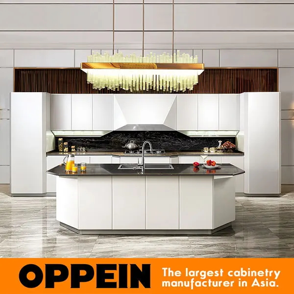 Diseño italiano Moderno Beige Alto Brillo Lacado Gabinete De Cocina con