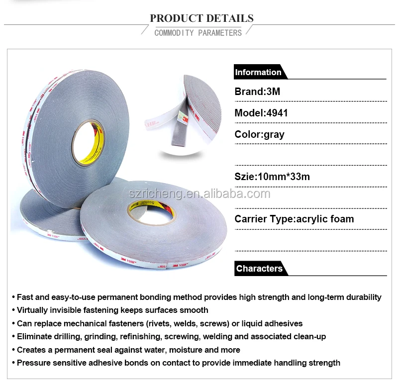 Die Cut Double Sided Permanent Adhesive Tape 3m 4920 Sticky Pad