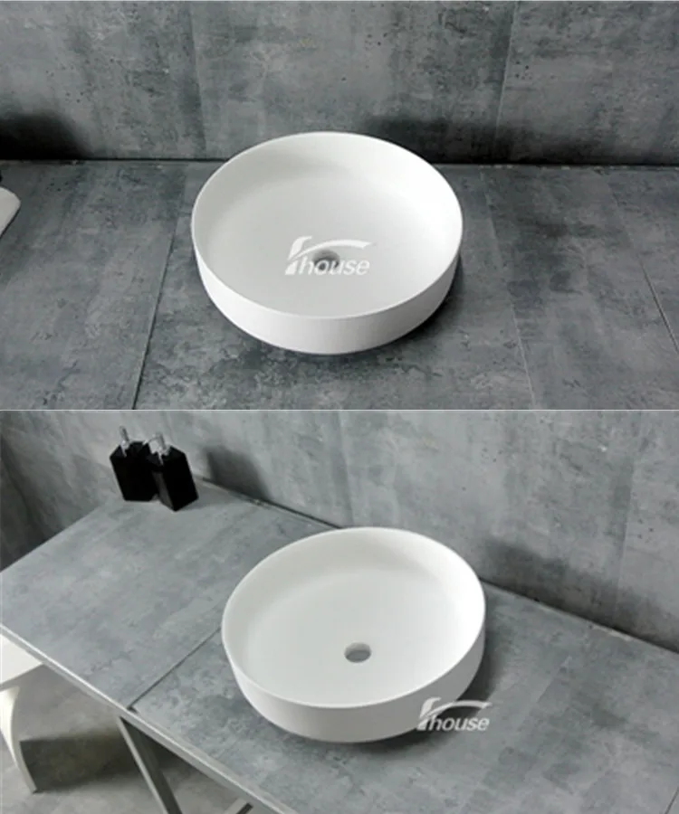 SOLID SURFACE SINK ROUND RESIN BASIN STONE SINK