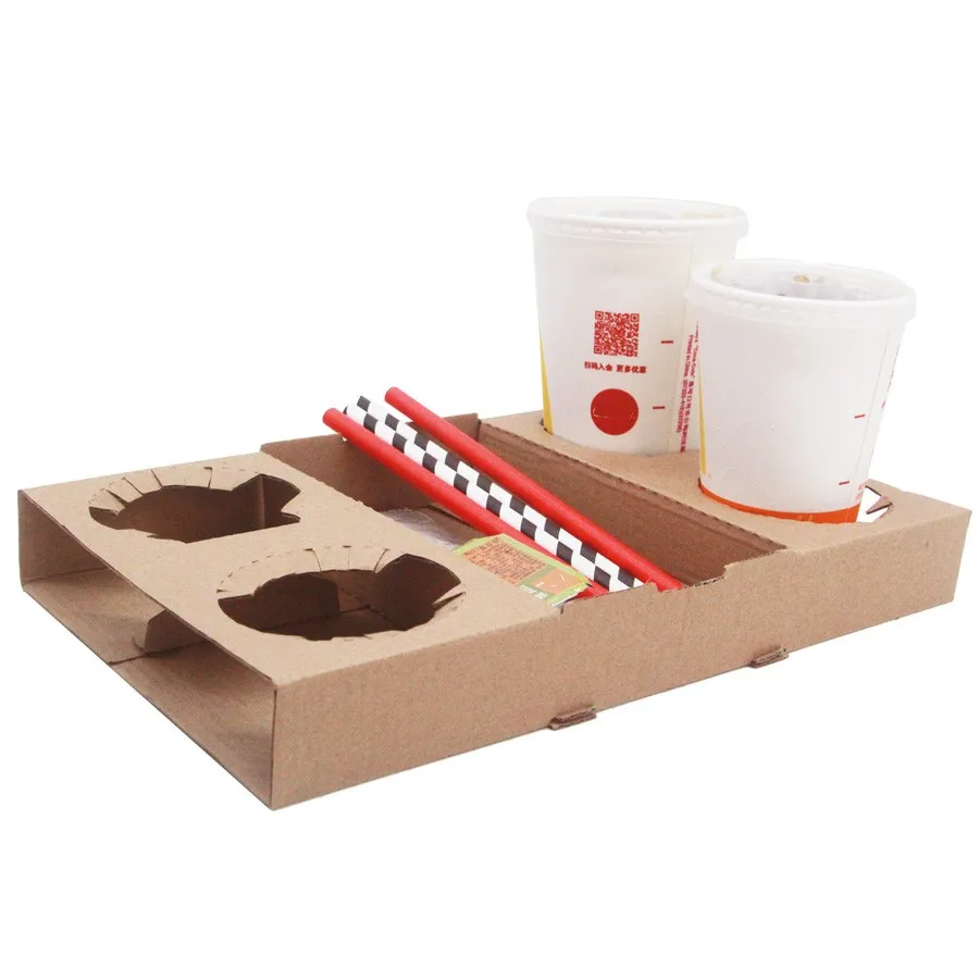 Hot Sale Custom Folding Strong Corrugated Paper Cup Holder For Coffee