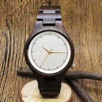 

Custom Ebony Wood Grain Analog Ladies Private Label Quartz Watch