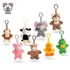 Wholesale Cheap Promotion Bulk Custom LOGO Mini Animal Toy Plush Keychain LOW MOQ Kids Backpack Bag Soft Stuffed Plush Keychain