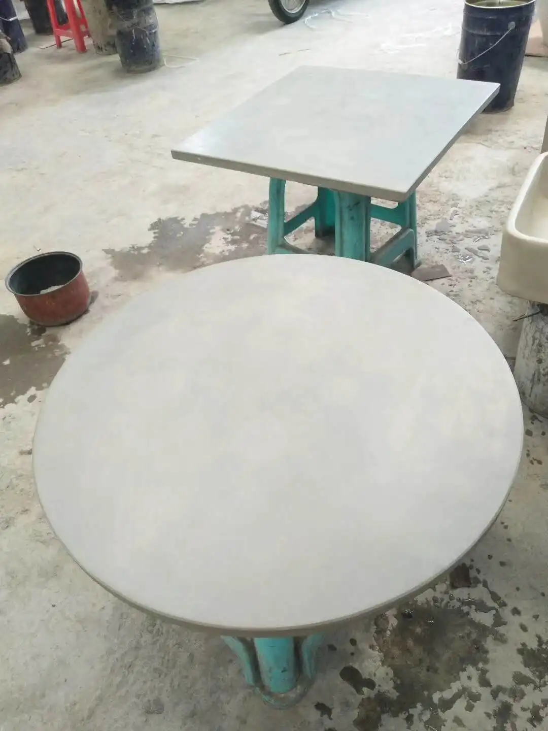 New design top quality high grade waterproof durale outdoor square GRC Concrete table set for home and garden