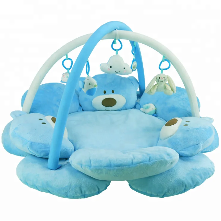 
Pink and Blue Plush Bear Music Play Mats 0 1 old baby  (60119582714)