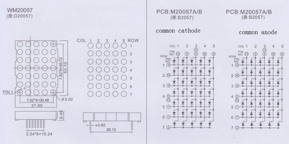 5x7 led matrix