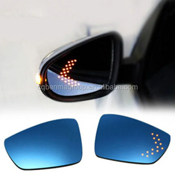 Car Rearview Mirror With Led,Auto Anti Glare Blue Side Mirror Buy