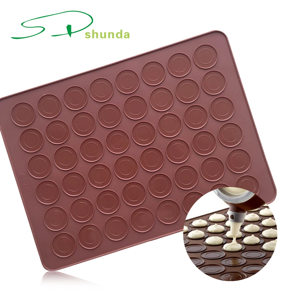 48 Holes Round Macarons Diy Cake Pad Baking Nonstick Antislip Pastry
