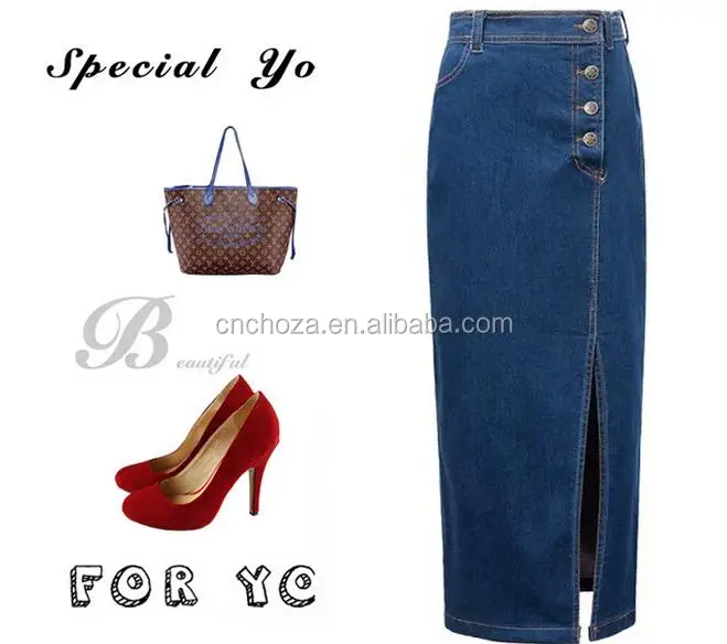 Fashion Long Denim Skirt, Fashion Long Denim Skirt Suppliers and ...