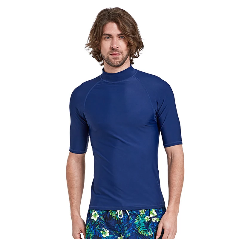 

Sbart UV Protection Swim Shirt Shorty Sleeve Rashie Men Quick Dry Rash Vest Chlorine Resistant Rashguard Surf Rash Guard, Picture