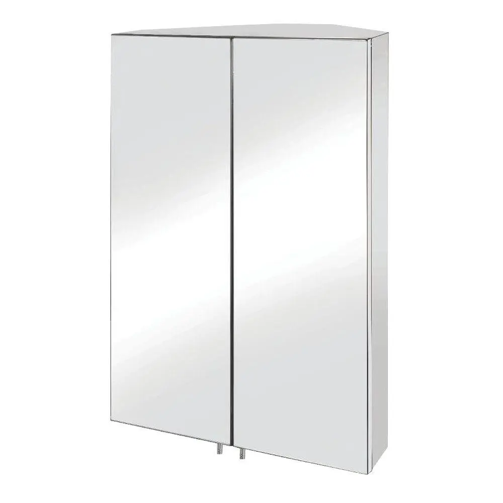 Croydex WC766105YW Avisio Double Door Corner Med Cabinet, Stainless