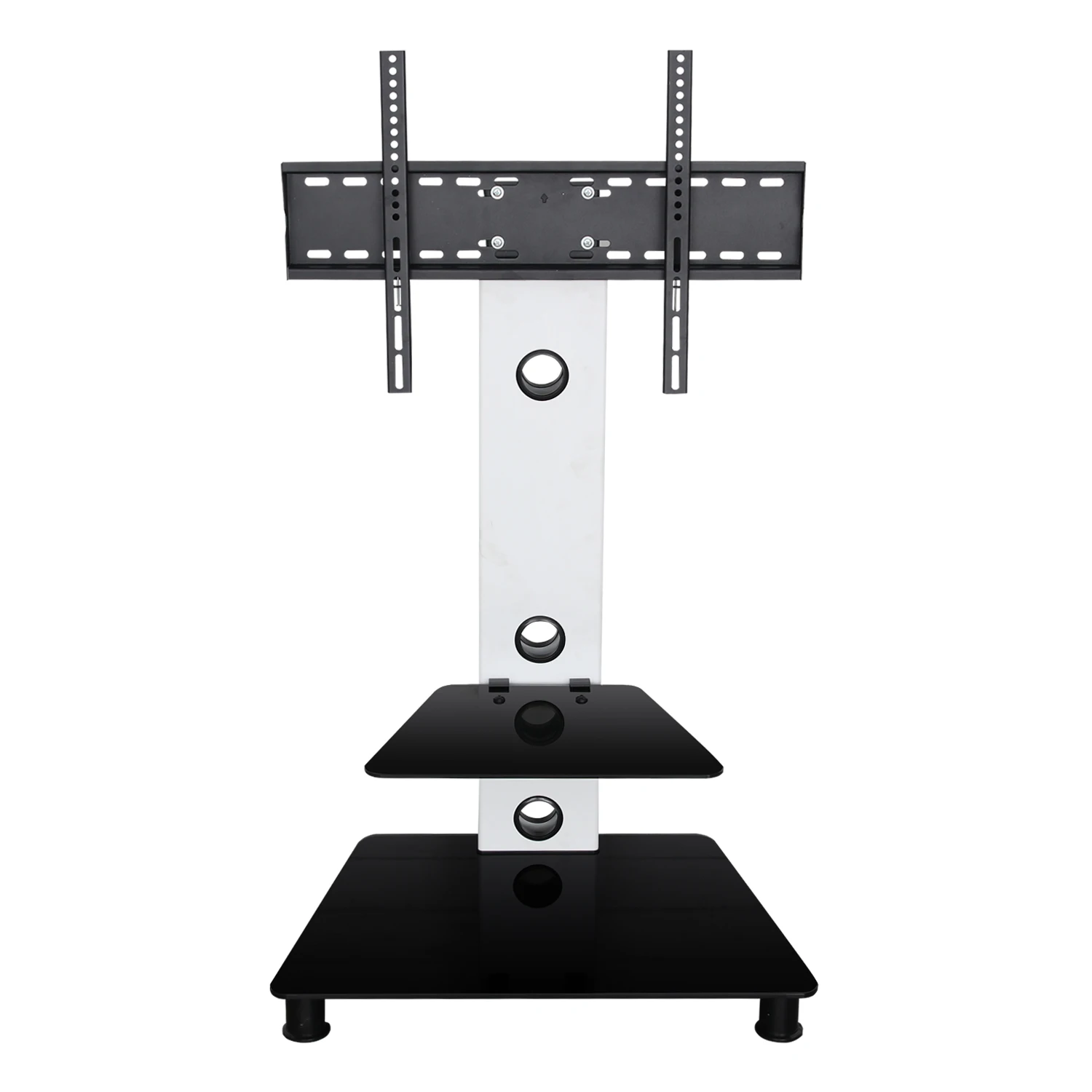 2018 New Cold Steel Tv Trolley Rolling Cart With Two Shelf Of Temperate