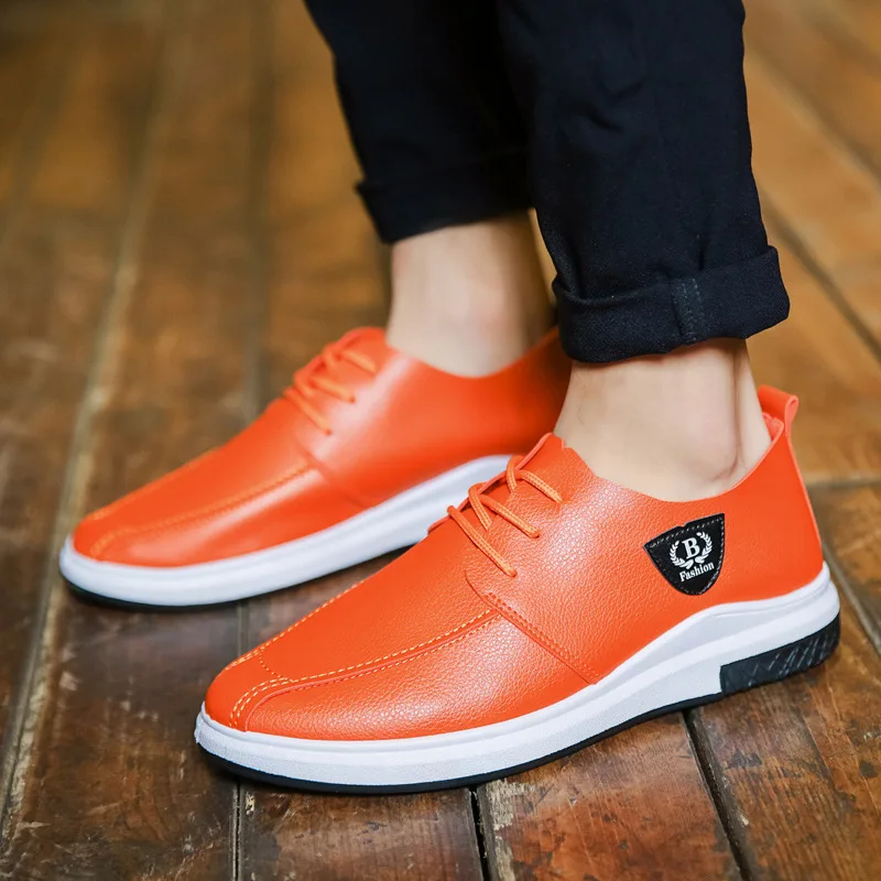 

Latest design outdoor PU material casual shoes for men, Black,blue