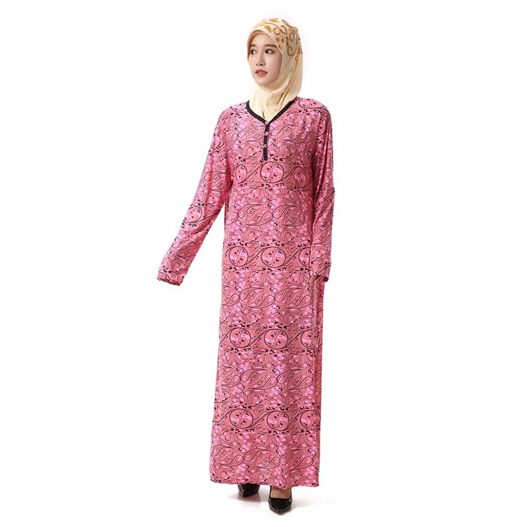 

Jilbab Islamic Clothing Maxi Kaftan Dress, Pink;blue;red