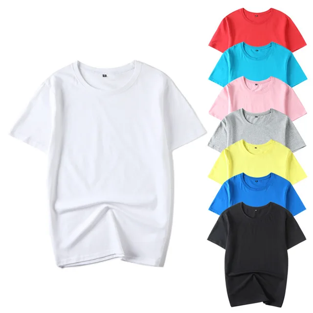 

T Shirt OEM T-shirt LOW MOQ Round Neck 100% Cotton Logo Solid Color Unisex Blank Casual Customized Logo Printing Print Pattern, Mixed color