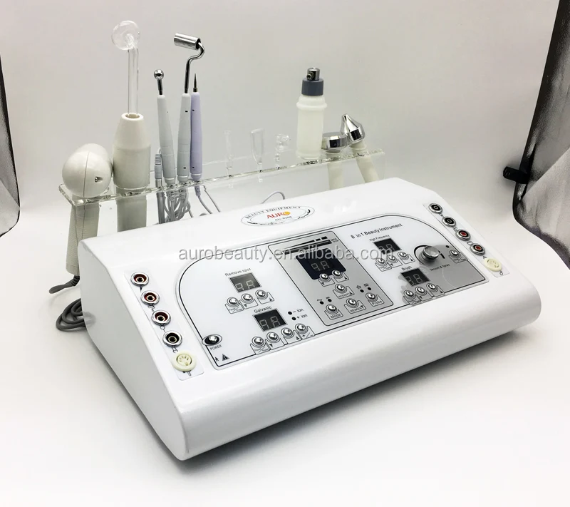 

AU-8208 2019 8 in 1 Cautery Ultrasonic Vaccum Spray Galvanic Facial Machine Massager Facial Beauty Equipment