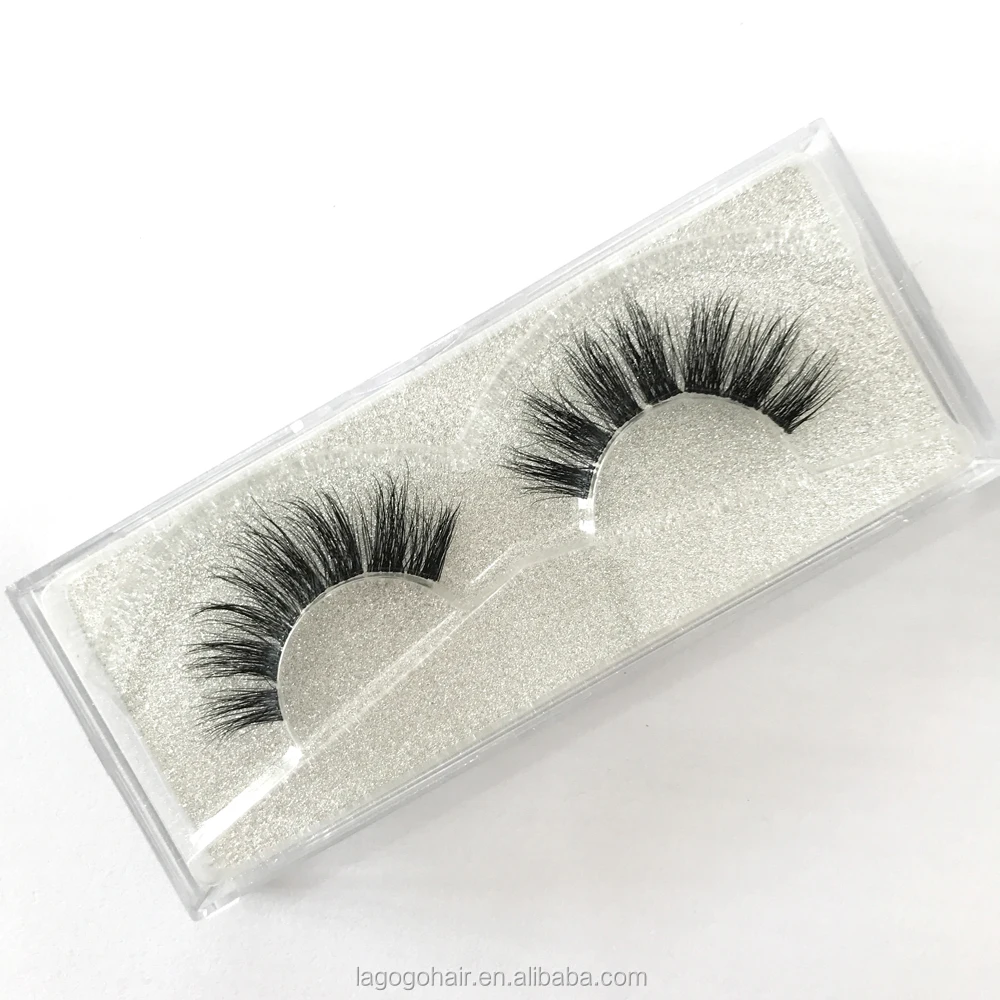 

Wholesale Vendor Cruelty Free Private Label Natural Wispie Invisible Band 3D False Mink strip Eyelashes, Natural black