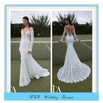 Latest Modern High Quality Sexy Mermaid Wedding Dress V Neck Berta
