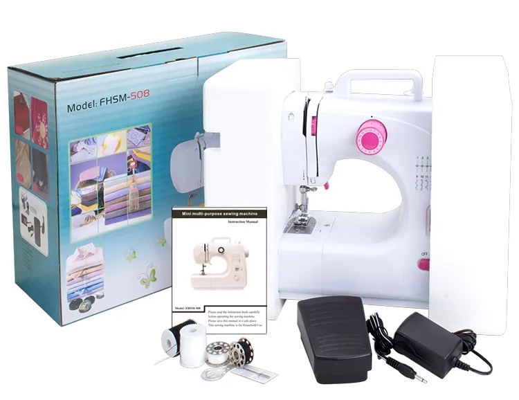 Fhsm508 Manual Automatic Cutting Cheap Portable Sewing Machine For