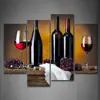 Grape Wine In Bottle Cups Wall Art Painting Pictures Print On Canvas Food The Picture For Home Modern Decoration