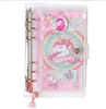 FEIYOU 2020 new custom cute cartoon spiral unicorn hand book/planner kids notebook set with pen for school student