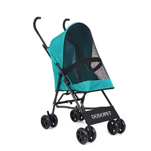 Image of Foldable European style pet trolley carrier for dog or cat
