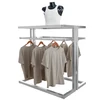 Customized Alta Island Sport Garment Corss Clothes Hanging Display Unit Free Standing Shelving Combination Rack For Chain Store