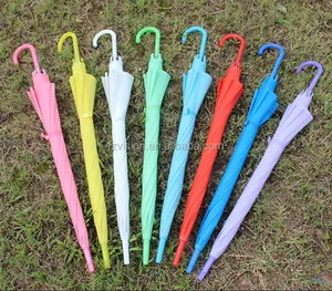 Image of Wholesale long handle plastic logo printing customized Cheap promotion umbrella