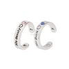 Rhinestone Her Beauty His Beast Heart Cut Off Engraved Open Adjustable Ring Couple Rings Set Valentine's Day Gift
