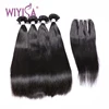 Wiyisa Free Shipping Peruvian Human Hair Weave 3 Bundles Straight Weave With Film Lace Frontal Closure