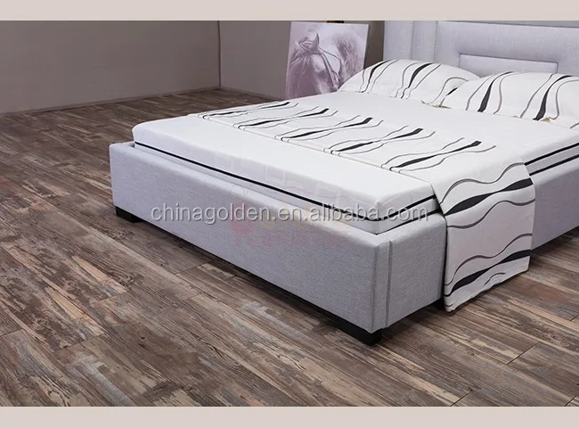 
2016 CIFF latest design linen double cot bed designs 