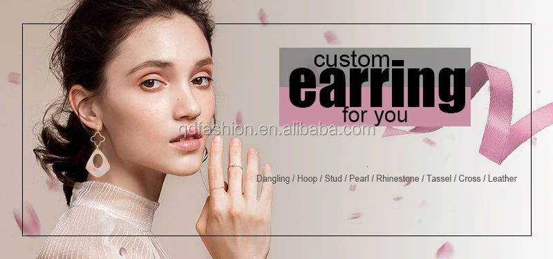 pink feather downy lightsome girlish cute earring