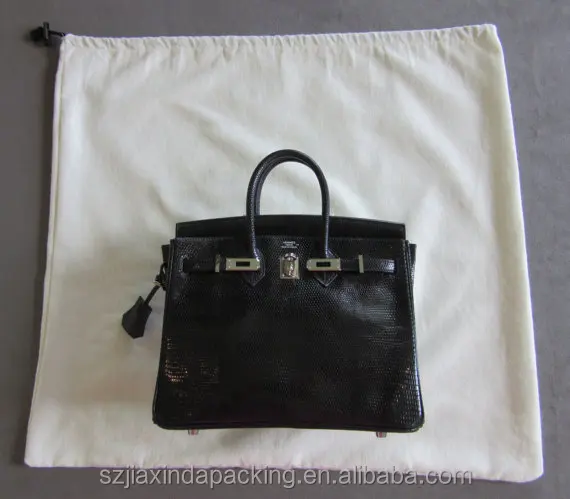 
White Cotton Flannel Dust Bag For Handbag 