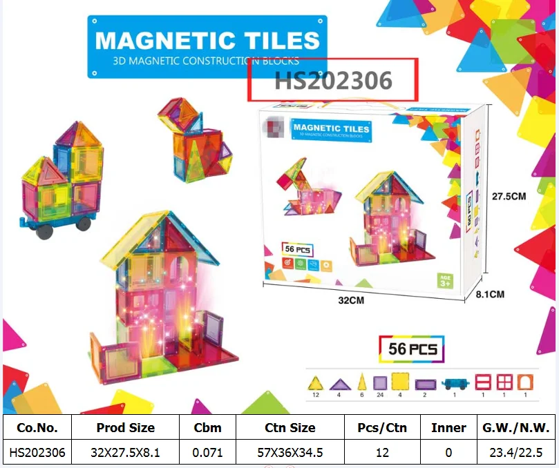 HS202306, Huwsin Toys, Magnetic magic cube,magnetic building block, Educational toy