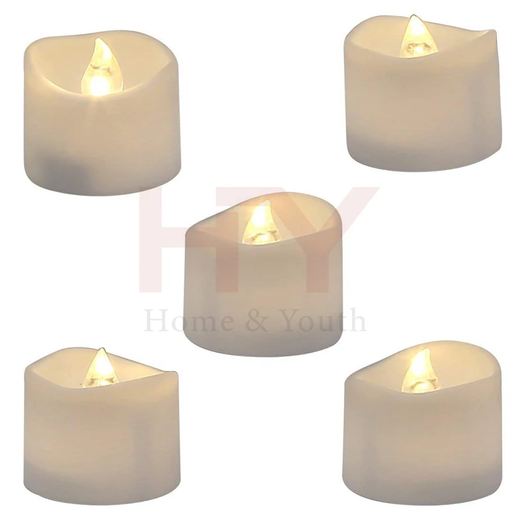 Realistic and Bright Flickering Bulb Battery Operated Flameless LED Tea Light for Seasonal & Festival Celebration, Pack of 12