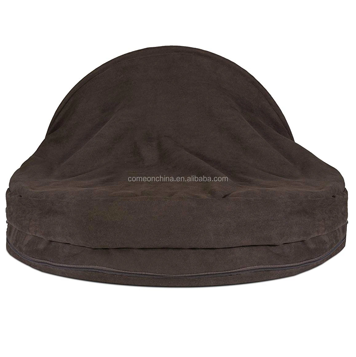 Cozy Orthopedic Dog Bed Cuddler Small Cat Round Hooded Blanket Pet