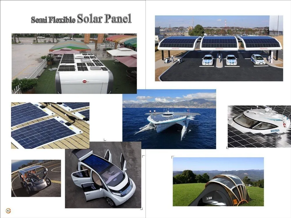 Εύκαμπτο άμορφο ηλιακό πιάτο Frameless εύκαμπτο ηλιακό πλαίσιο 100 Watt