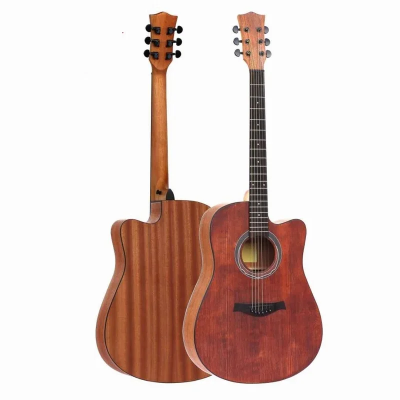 

Retro color 41" cutway Acoustic Guitar Student Practice Guitar Kits Beginner Entry Spruce Guitar Excellent Musical Instrument