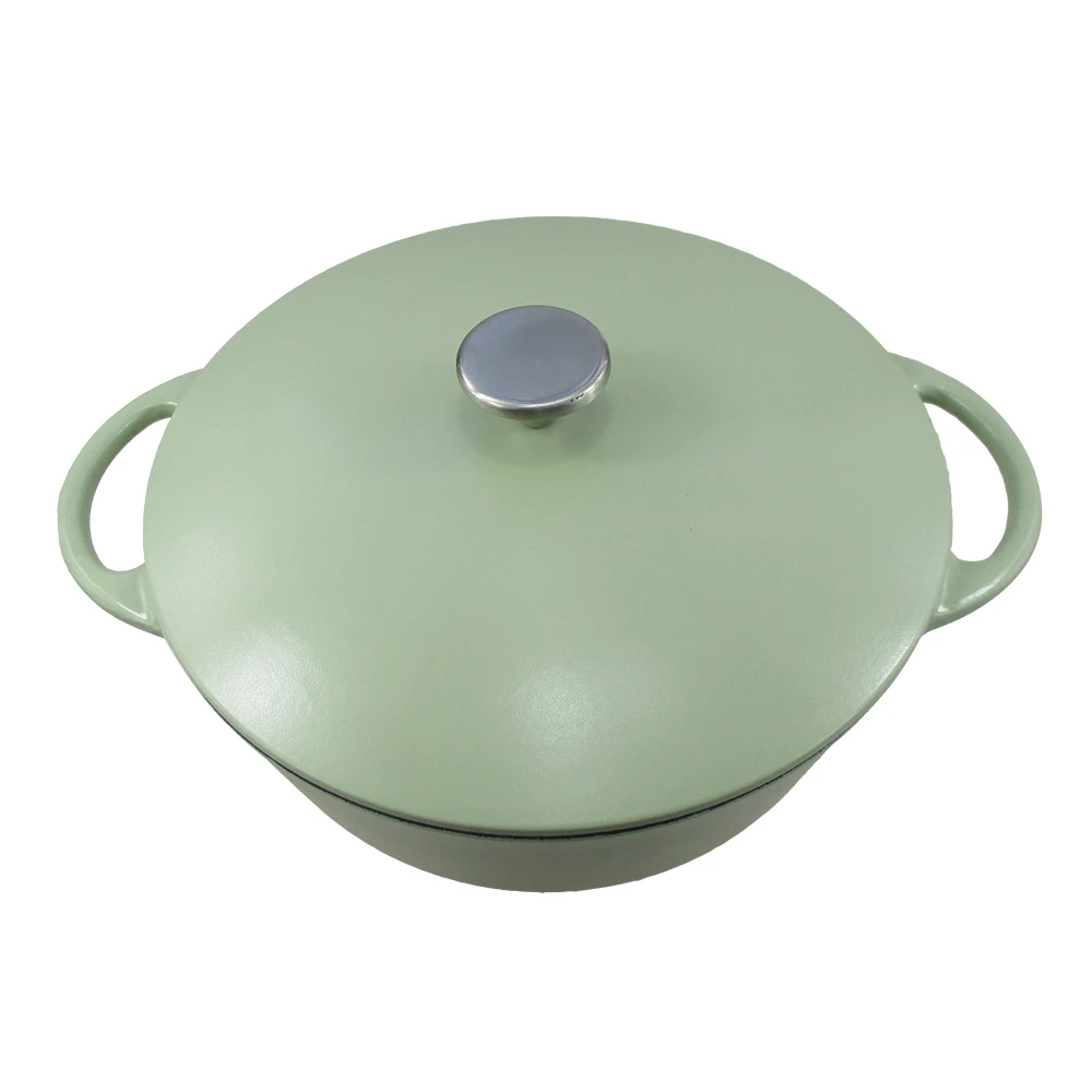 mint green light weight enameled cast iron casserole cast iron