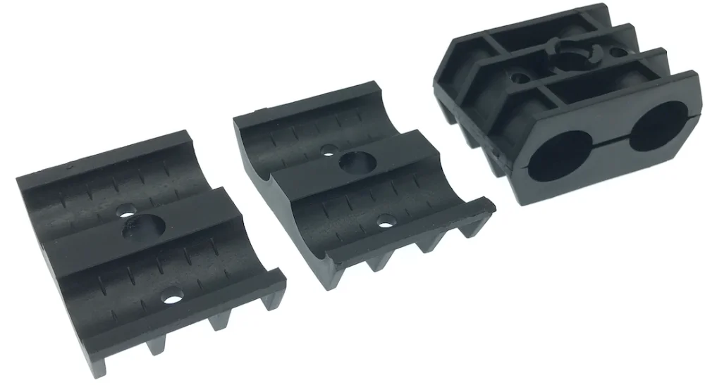 Fiber Cable And Power Cable Support Block Two Holes Type 14mm Plastic ...