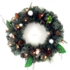 Holiday time light up Lighting plastic Christmas Wreath with Decoration