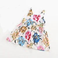 

bowknot cute floral print dresses summer cotton seamless baby girl dresses for princess