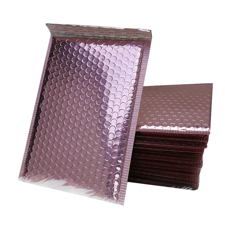 
Factory Wholesale Custom Printed pink Colored Plastic Bubble Mailing Bag Padded Envelope/Metallic Poly Bubble Mailer 