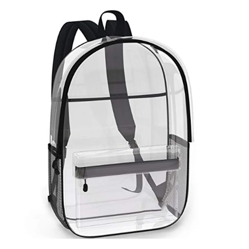 1 Dozen Clear Transparent School Security Backpack Book Bags 3 Pockets Wholesale