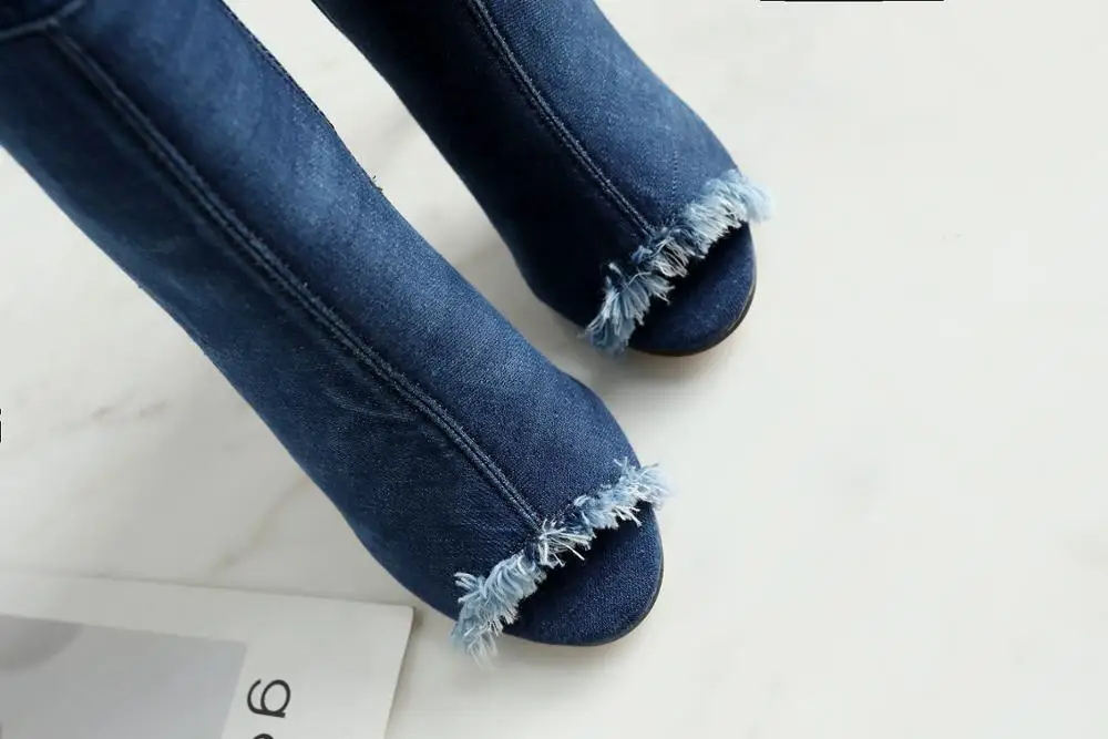 Wholesale Fashion Women's Over The Knee Sexy Thigh High Denim Boots ...