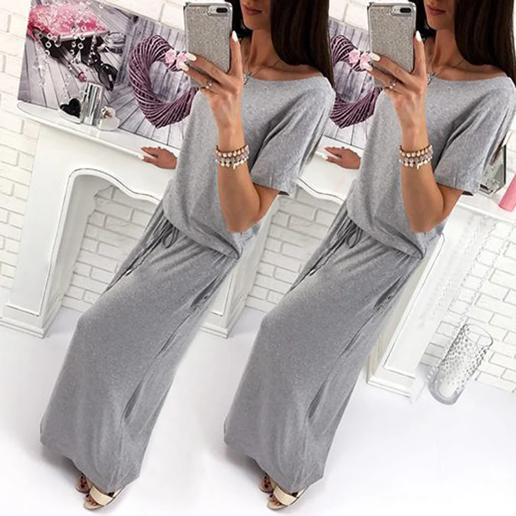 

Guangzhou Shanuoint Factory Price Women Big Size Short Sleeve Dress, Gray