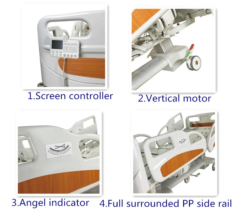 Denmark Linak Motor Multifunctional Electric Hospital Icu Bed With Cpr